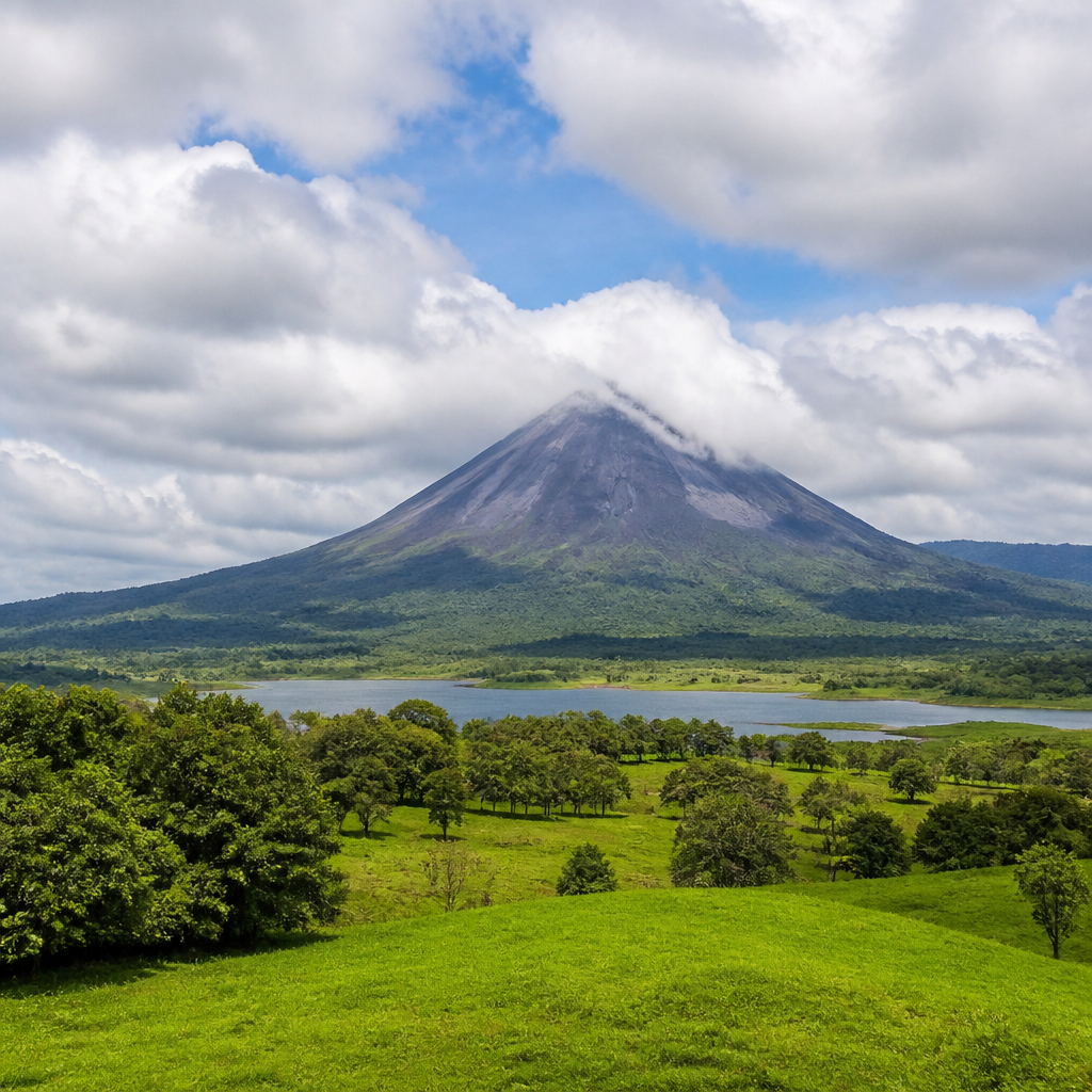 Volcano view across the valley