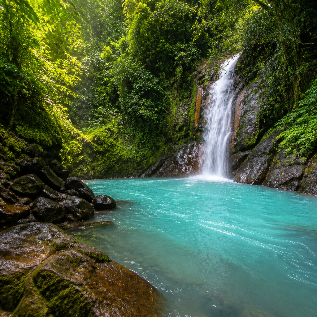 Turquoise waterfall pool